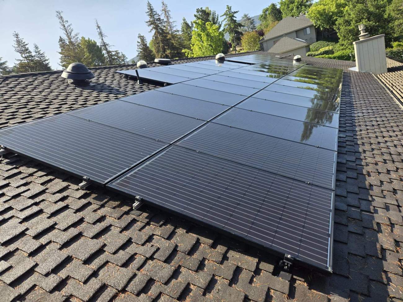 Finished battery installation for solar panel