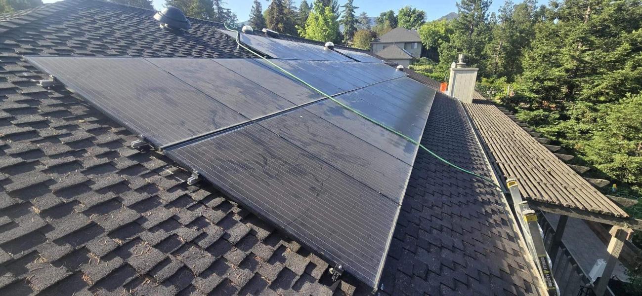 Finished battery installation for solar panel