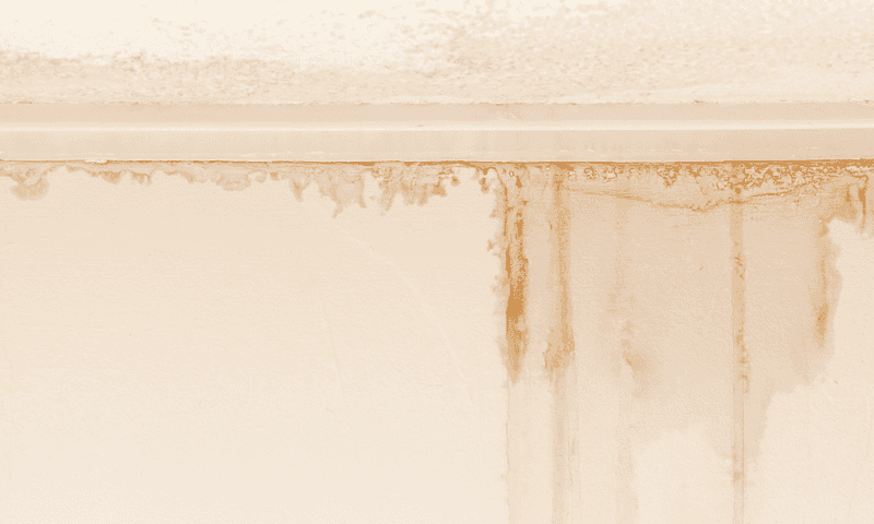 Water damage to ceiling