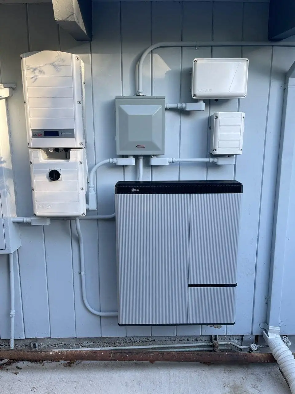 Finished battery installation for solar panel