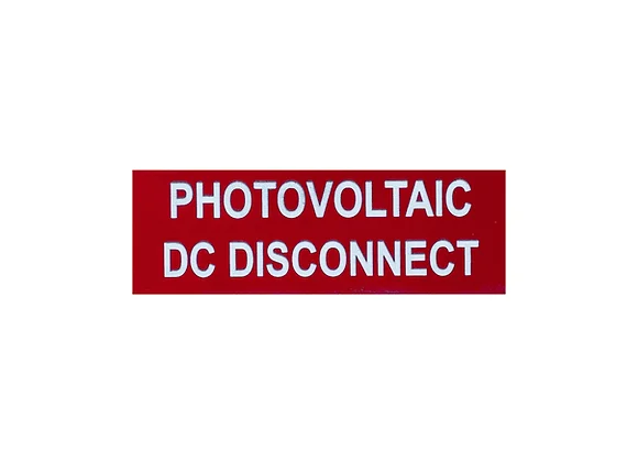 small PV System DC disconnect placard