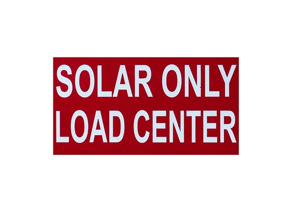 solar only load center placard