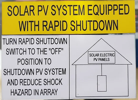 solar pv placard