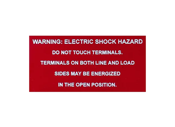 warning sign indicated not to touch terminals